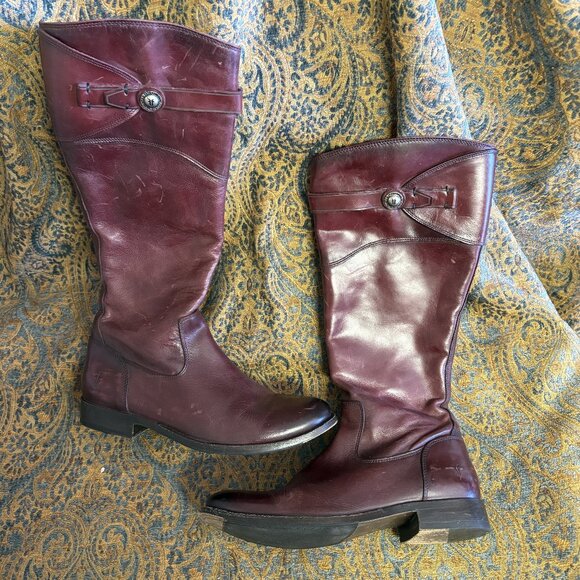 Frye Molly Button Tall Boot in Redwood - size: US 7.5 B - (3470638) - Picture 2 of 7